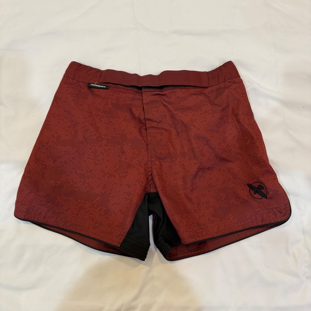 Hayabusa MMA Fight Shorts Burgundy Honeycomb Camo Grappling BJJ Mens Large